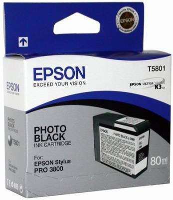 T580100 - Epson Stylus Pro 3800 - 80ml Photo Black UltraChrome K3 Ink Cartridge - CoolGraphicStuff.com