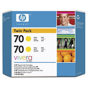 HP 70 CB345A Yellow Ink Cartridge Twin Pack 2 x C9454A - CoolGraphicStuff.com