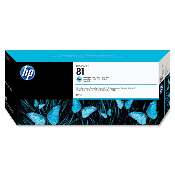 C4934A - HP 81 680-ml Light Cyan Dye Ink Cartridge for DESIGNJET 5000 5500 Inkjet - CoolGraphicStuff.com