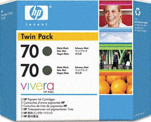 HP 70 Matte Black Twin Pack - CB339A - 2 x C9448A - CoolGraphicStuff.com