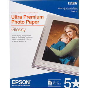 S042175 - Epson Ultra Premium Photo Glossy Paper 8.5x11, 50 sheets - CoolGraphicStuff.com