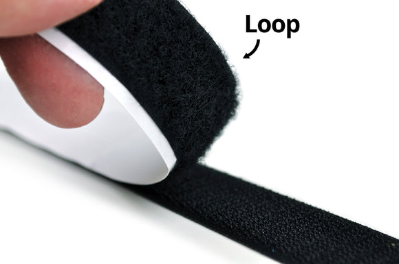 1 Inch Black Adhesive Back Loop Velcro - 25 Yd Roll - CoolGraphicStuff.com