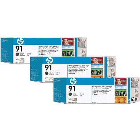 HP 91 Matte Black 3-pack - C9480A - 3 x C9464A - CoolGraphicStuff.com