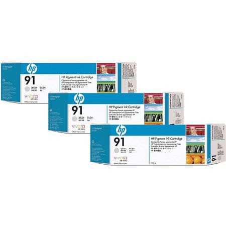 HP 91 Light Gray 3-pack - C9482A - 3 x C9466A - CoolGraphicStuff.com