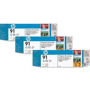 HP 91 Light Cyan 3-pack - C9486A - 3 x C9470A - CoolGraphicStuff.com